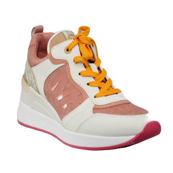Michael Kors Crista Trainer Outline Jacquard Lace Up Sneakers Sunset 5 Nib $275 - Picture 1 of 7